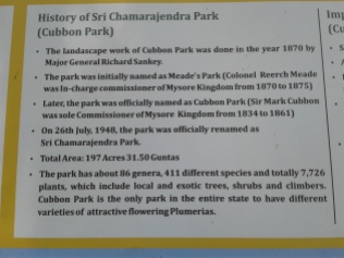 Cubbon Park sign